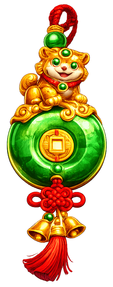 Pingente de jade que representa símbolo de alto valor na tabela de pagamentos do Jogo do Tigrinho